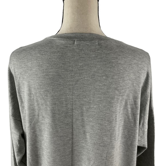 ZUTTER GRAY FRENCH TERRY "I WILLIE LOVE YOU" LONG SLEEVE TUNIC TOP LARGE - Picture 8 of 10